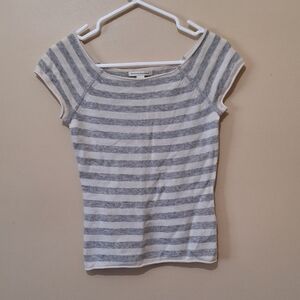 Banana Republic Short Sleeve Raw Hem Sweater Wool Cashmere Blend